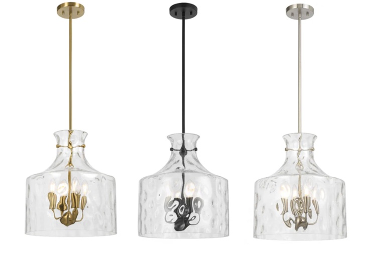 PERRON 4 LIGHT PENDANT. ANT GOLD, NICKEL, BLACK